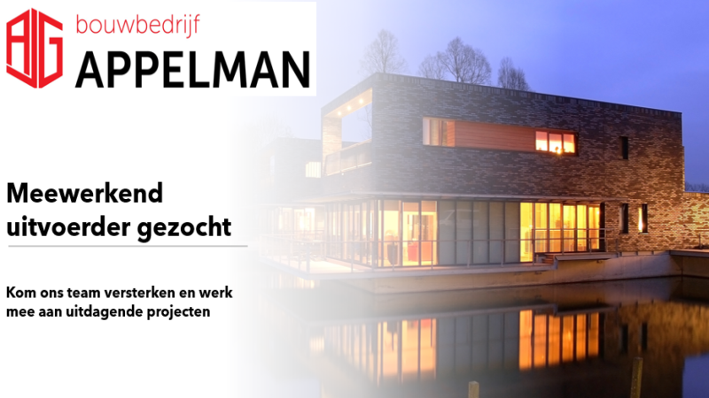 Meewerkend uitvoerder gezocht